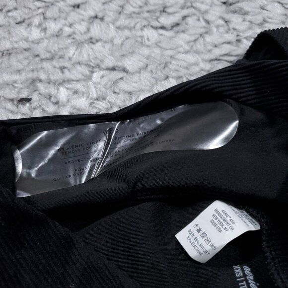 Aerie Ribbed High Cut Cheeky Bikini Bottoms Black Size XXS 2XS - Picture 5 of 5